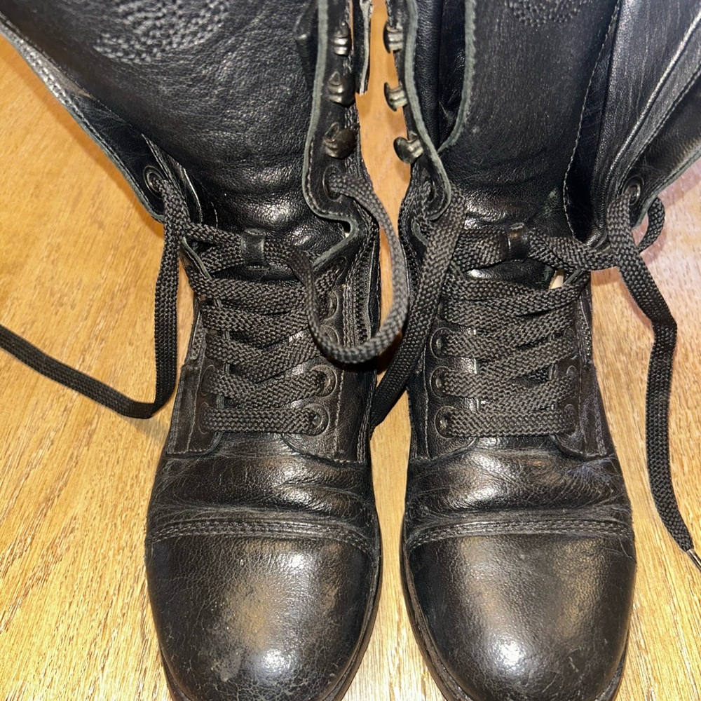 Chanel Black Leather Boots